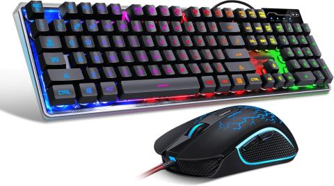 Black RGB USB Gaming Keyboard & Mouse Combo