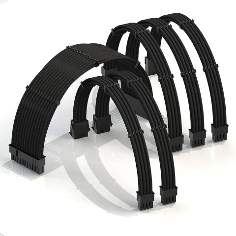 VIP Black Braided Cables w/ Cable Comb Kit 