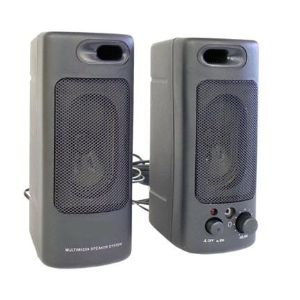 Black Amplified Stereo Speakers